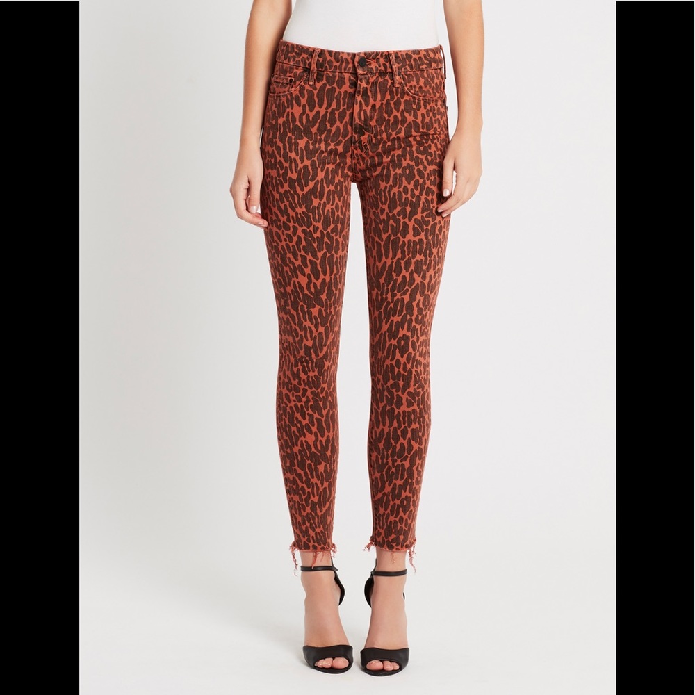 NEW MOTHER High Waist Fray Ankle Animal Attraction